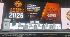 African influencers and digital creators gathered at ASMIS 2026 summit in Addis Ababa Ethiopia discussing social media and digital content creation